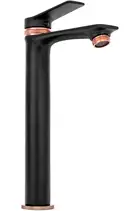 Смеситель для раковины (умывальника) REA VIRAL BLACK ROSE GOLD высокий (REA-B2026)