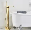 Смеситель для ванны REA CARAT GOLD золотой напольный (REA-B5231)