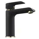 Смеситель для раковины (умывальника) REA  BLOOM BLACK GOLD низкий (REA-B9933)