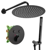 Душевая система REA MILER BLACK c термостатом + BOX скрытого монтажа (REA-P6713)