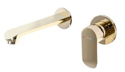 Смеситель для раковины (умывальника) REA HYPER GOLD + BOX настенный (REA-B2060)