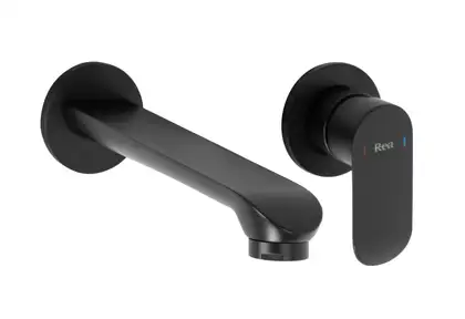 Смеситель для раковины (умывальника) REA HYPER BLACK + BOX черный настенный скрытого монтажа (REA-B2061) Смеситель для раковины (умывальника) REA HYPER BLACK + BOX черный настенный скрытого монтажа (REA-B2061)