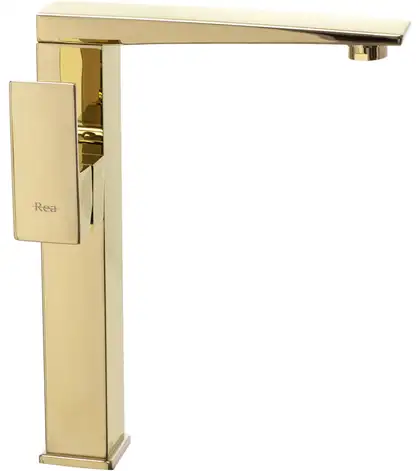 Змішувач для раковини (умивальника) REA LEVI GOLD золотий високий (REA-B5137)