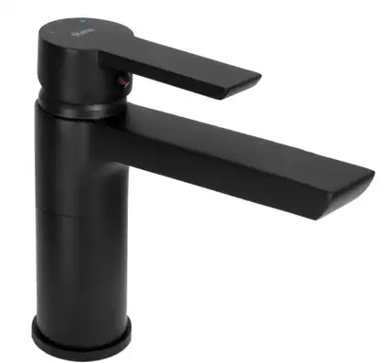 Смеситель для раковины (умывальника) REA ARGUS BLACK черный низкий (REA-B6210)