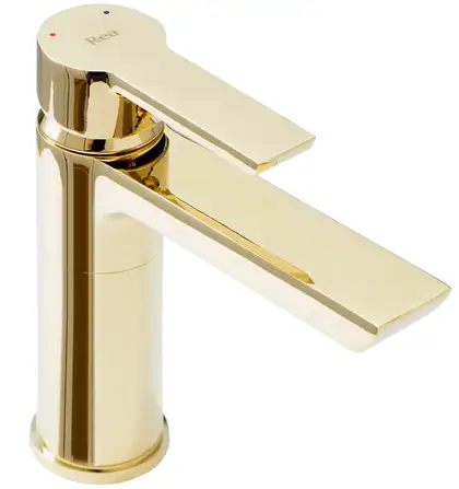 Смеситель для раковины (умывальника) REA  ARGUS GOLD золотой низкий (REA-B6212)