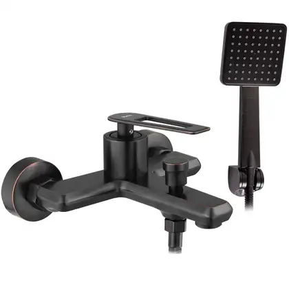 Змішувач для ванни та душу REA BLADE OLD BLACK чорний настінний (REA-B9975)