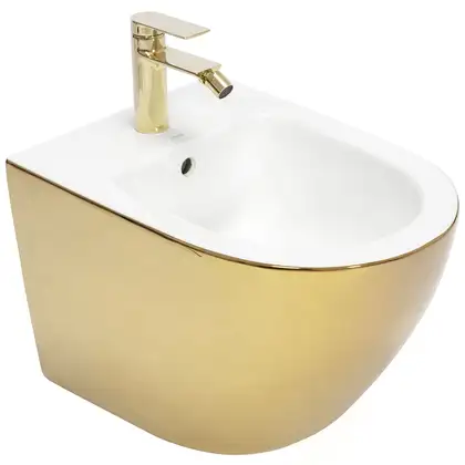 Подвесное биде REA CARLO MINI GOLD WHITE (REA-C2288)