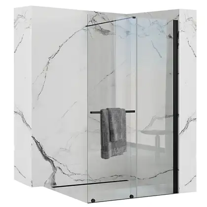 Душевая стенка REA CORTIS 100 BLACK раздвижная (REA-K7740) Душевая стенка REA CORTIS 100 BLACK раздвижная (REA-K7740)