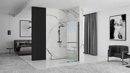 Душевая стенка REA CORTIS 100 BLACK раздвижная (REA-K7740) Душевая стенка REA CORTIS 100 BLACK раздвижная (REA-K7740)