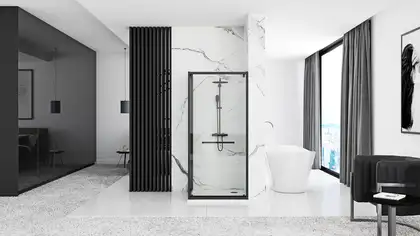 Душевая кабина REA SPACE IN BLACK 90х90 (REA-K8881)