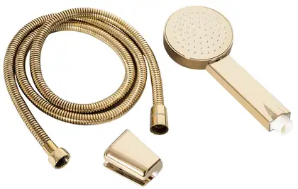 Душевая лейка REA GOLD + шланг + держатель золото (REA-P6637)
