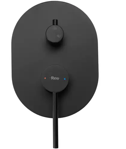 Rea Oval Black Душова система прихованого монтажу, чорна (REA-P8467)
