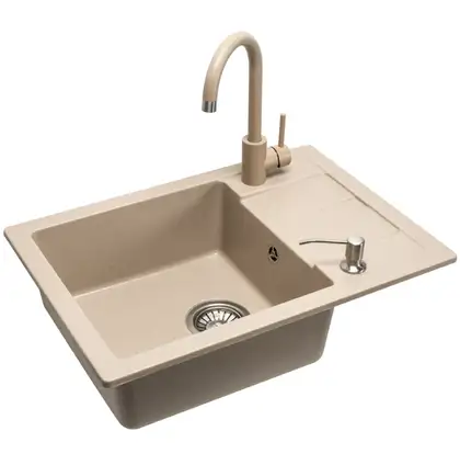 Кухонна мийка REA NILS BEIGE набір 5в1 (ZLE-00102)