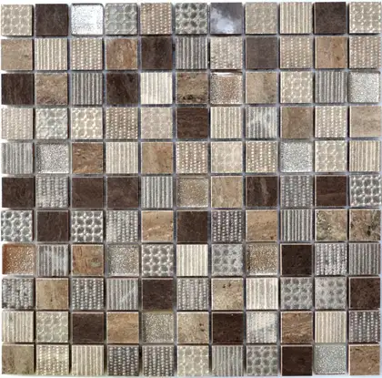 Мозаїка СМ 3045 С3 Brown-Ebony-Beige Silver 300x300x9 Котто Кераміка (СМ 325045)