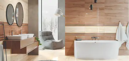 Плитка стінова Terra Brown 25x75 код 5887 Ceramika Color (5906340495887)