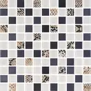 КОТТО КЕРАМІКА Мозаїка скляна GMP 0825036 С3 print 38/black mat/beige w41 300x300 (кубик 2,5х2,5) Кераміка Лео УКРАЇНА