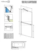 Шторка для ванни Idea PNJ II 60 з тримачем рушника, RADAWAY (10001060-01-01W)
