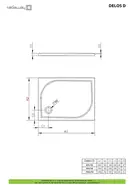 Душовий піддон Delos D 90x75 см, RADAWAY (4D97545-03)