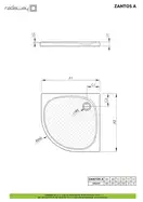 Душовий піддон Zantos A 90x90 см, RADAWAY (M3ZNA9090-06)