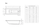 Ванна прямокутна NEA 150x70, RADAWAY (WA1-02-150x070U)