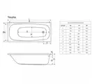 Ванна прямокутна TESALIA 180x80, RADAWAY (WA1-06-180x080U)