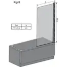 Шторка для ванни одноелементна CVS1-80 R Transparent, (7QR40C00Z1) RAVAK