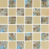 КОТТО КЕРАМІКА Мозаїка скляна GMP 0448029 СC print 34/ral 1014 300x300 (кубик 4,8х4,8) Кераміка Лео УКРАЇНА