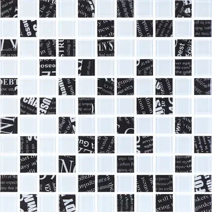 КОТТО КЕРАМІКА Мозаїка скляна GMP 0425048 С2 print 45/white 04 300x300 (кубик 2,5х2,5) Кераміка Лео УКРАЇНА