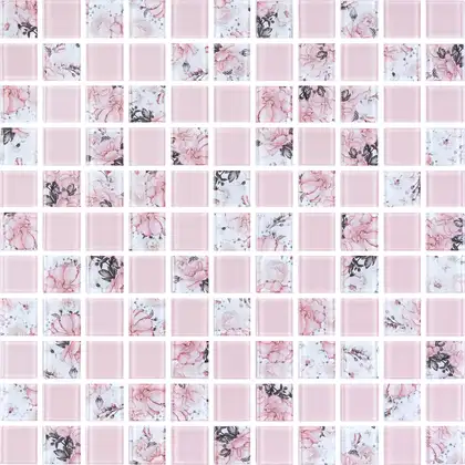 КОТТО КЕРАМІКА Мозаїка скляна GMP 0825008 С2 print 8/pink w 300x300 (кубик 2,5х2,5) Кераміка Лео УКРАЇНА