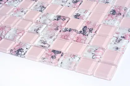 КОТТО КЕРАМІКА Мозаїка скляна GMP 0825008 С2 print 8/pink w 300x300 (кубик 2,5х2,5) Кераміка Лео УКРАЇНА