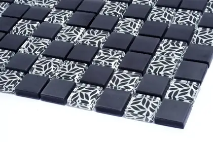 КОТТО КЕРАМІКА Мозаїка скляна GMP 0825010 С2 print 10/black mat 300x300 (кубик 2,5х2,5) Кераміка Лео УКРАЇНА