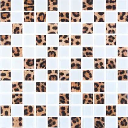 КОТТО КЕРАМІКА Мозаїка скляна GMP 0825044 С2 print 41/white mat 300x300 (кубик 2,5х2,5) Кераміка Лео УКРАЇНА