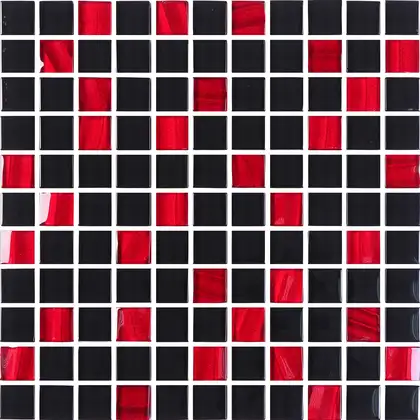 КОТТО КЕРАМІКА Мозаїка GM 8005 C2 Red Silver S6/Black / 300 х 300 х 8   ( 25 х 25 )  Кераміка Лео УКРАЇНА (GM 825005)
