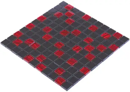 КОТТО КЕРАМІКА Мозаїка GM 8005 C2 Red Silver S6/Black / 300 х 300 х 8   ( 25 х 25 )  Кераміка Лео УКРАЇНА (GM 825005)
