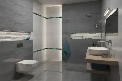 Плитка стінова Nati Bianco STR 25x40 код 7960 Ceramika Paradyz (SS--250X400-1-NATI.BI)