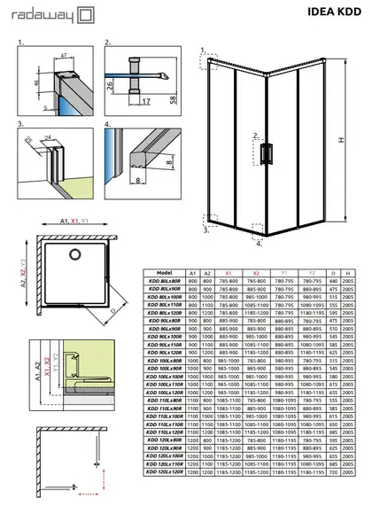 Radaway Idea KDD 100 Душова кабіна, хром/прозора (387062-01-01R)