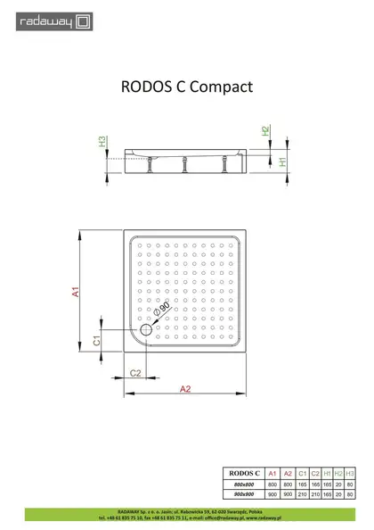 Radaway Rodos C Душовий піддон, білий (4K99155-04)