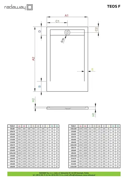 Душовий піддон Teos F 140x100 см white, RADAWAY (HTF140100-04)
