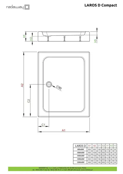 Radaway Laros D Піддон душовий 120х80 см, білий (SLD81217-01)