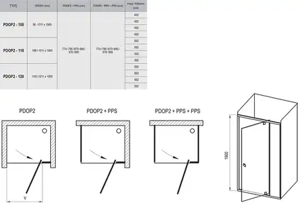 Ravak Pivot PDOP2-100 Душові двері, білий (03GA0100Z1)