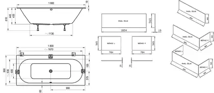 Ravak City Slim Ванна акрилова 180x80, snowwhite (C921300000)