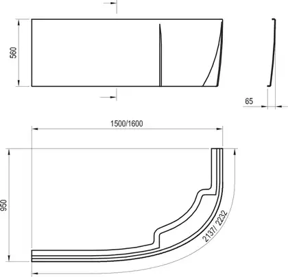 Панель до ванни ліва A Rosa 95 L 160, RAVAK (CZ57100A00)