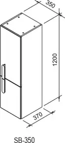 Пенал Ravak Chrome L 350 х 370 х 1200 мм (X000000542)