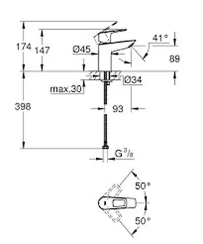 Набір змішувачів для ванни Grohe BauLoop, хром (UA123214S0)