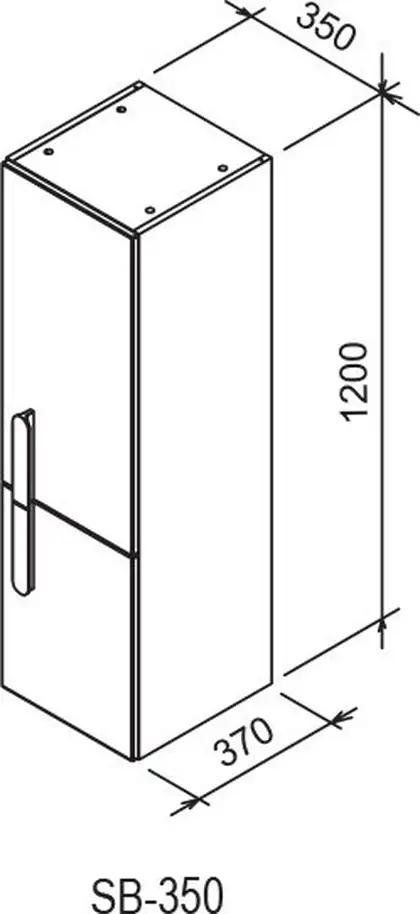Пенал Ravak Chrome L 350 х 370 х 1200 мм (X000000542)