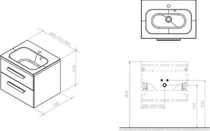 Шафка під умивальник SD 700 CHROME II white-white, RAVAK (X000000920)