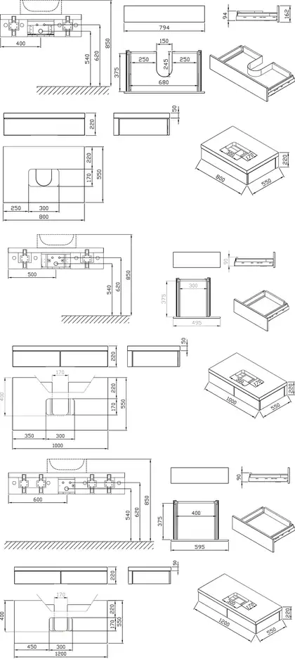 Шафка під умивальник SD 800 FORMY walnut, RAVAK (X000001035)
