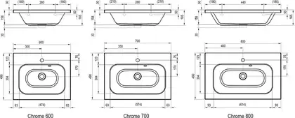 Ravak Chrome Раковина, біла (XJG01180000)