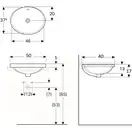 Geberit VARIFORM умывальник встраиваемый, овальной формы, 50*40см, с переливом, глазурованный снизу (500.709.01.2)