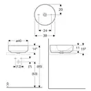 Geberit VariForm Умивальник накладний, Ø40см, білий (500.768.01.2)